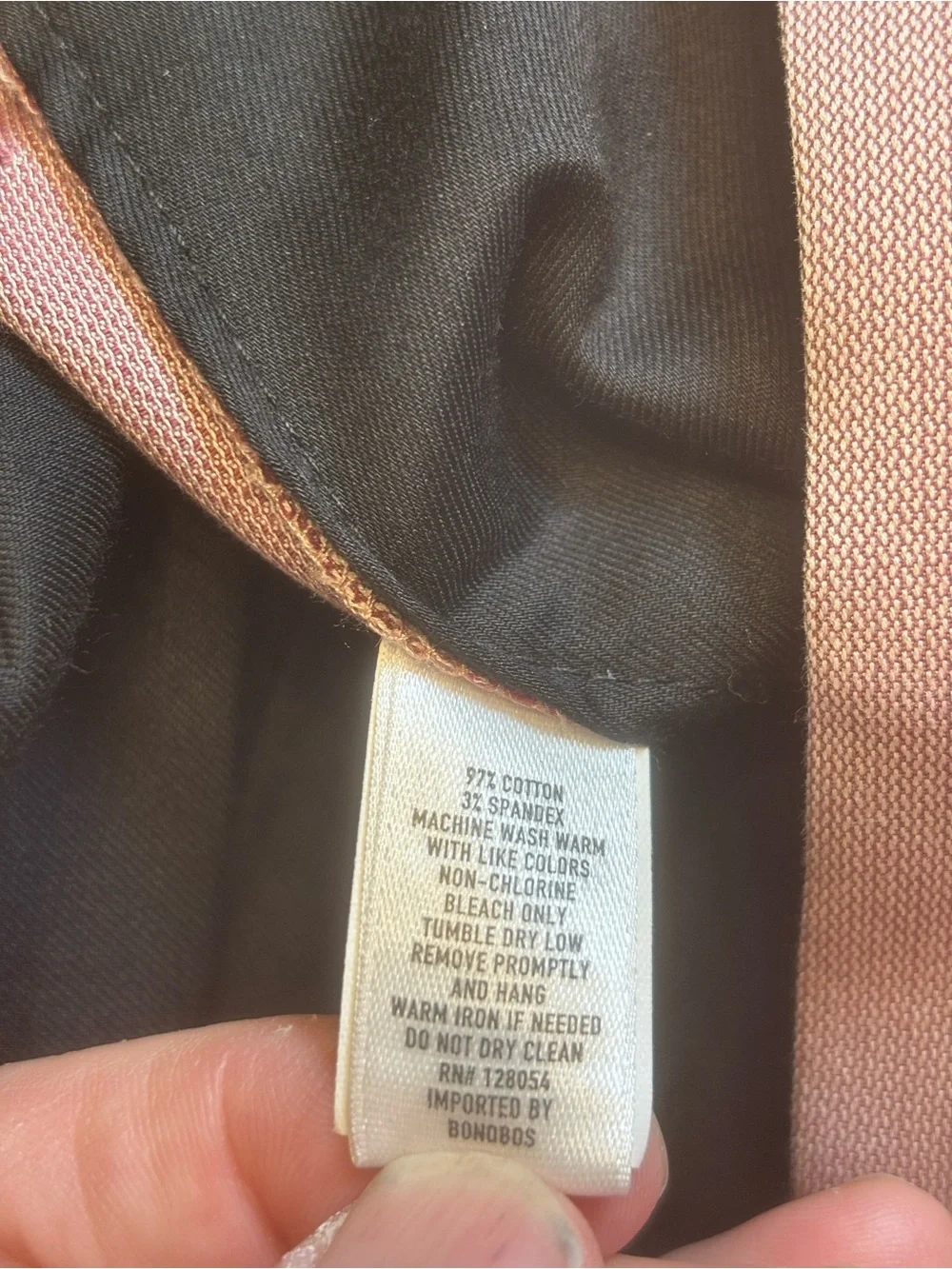 Bonobos Friday Pants Men 34x28 Slim Fit Light Pink Chinos Cotton Stretch EUC